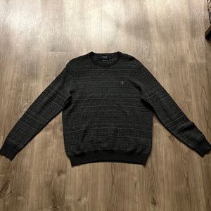 Men’s Polo Ralph Lauren grey patterned merino wood sweater small